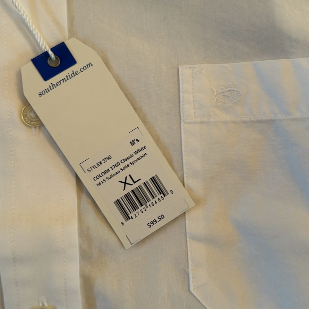 Southern Tide NWT XL Sullivan Solid Sport LS Shirt 100% Cotton - Picture 3 of 3